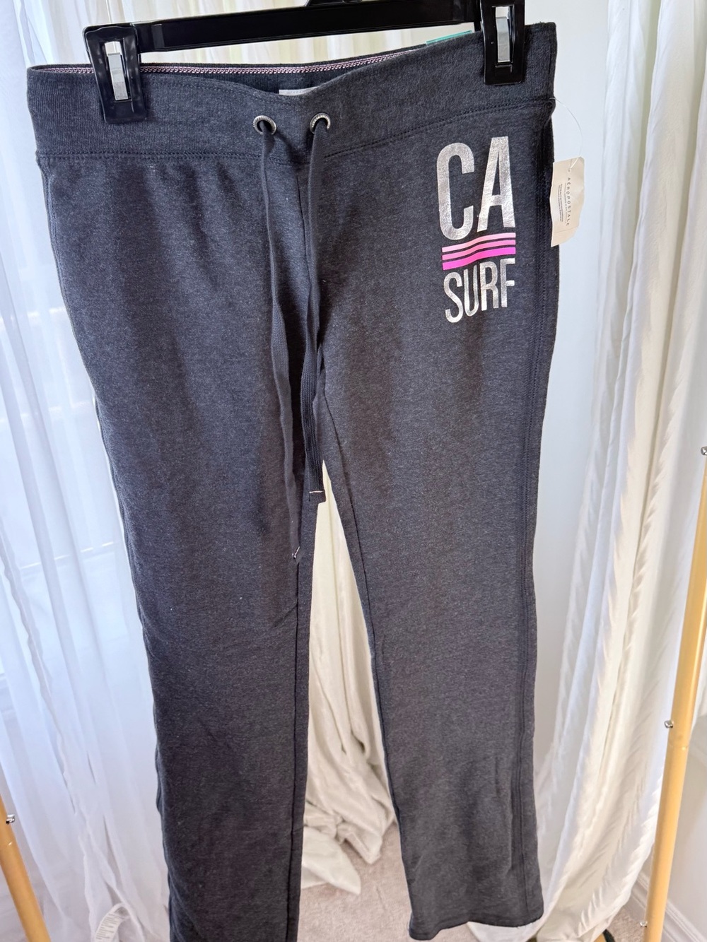 Dark Gray 'CA Surf' Fleece Lounge Pants